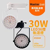 MasterLuz-30W LED商用36燈太陽花軌道燈(OSRAM晶片)黑殼黃光