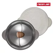 NEOFLAM 陶瓷不沾鑄造28公分鴛鴦鍋含玻璃蓋-FIKA(IH適用/不挑爐具)