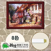 【酷蛙創意】客製復古木紋2000片拼圖框(8色)-470紅木