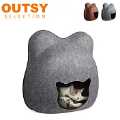 【OUTSY】舒眠羊毛氈可拆式多用喵星人貓窩灰色