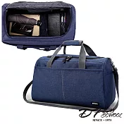 DF Bag School - 日系簡約風休閒旅行袋 -共2色藍色
