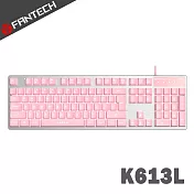 FANTECH K613L 白光燈效鋁合金面板鍵盤(櫻花粉)
