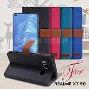 GENTEN for REALME X7 5G 自在文青風支架皮套黑