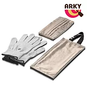 ARKY 銀纖維抑菌科技防疫三件組-觸控手套+口罩套+萬用收納袋手套尺寸-M
