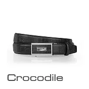 【Crocodile】鱷魚皮件 真皮皮件 義大利進口牛皮 32mm自動扣式皮帶 0101-42005-01 38 黑色