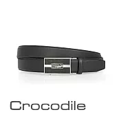 【Crocodile】鱷魚皮件 真皮皮件 義大利進口牛皮 32mm自動扣式皮帶 0101-42006-01 38 黑色