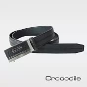 【Crocodile】鱷魚皮件 真皮皮件 32mm自動扣皮帶 0101-42015-0138 38 黑色