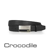 【Crocodile】鱷魚皮件 真皮皮件 32mm打洞休閒 真皮皮帶 0101-40071 38 黑色