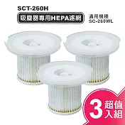 SANLUX台灣三洋吸塵器專用HEPA濾網(三入組) SCT-260H