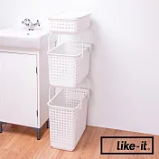 【LIKE-IT】夾縫疊疊分類洗衣提籃(三層組) | 鈴木太太公司貨