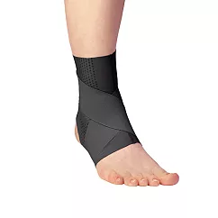 【日本Alphax】日本製 醫護超彈性護腳踝支撐帶 一入 M 黑色