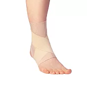 【日本Alphax】日本製 醫護超彈性護腳踝支撐帶 一入 M 膚色