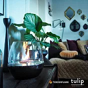 【Tenderflame】桌上型火焰情境氣氛燈 Tulip 14cm 經典黑