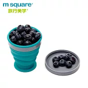 m square 摺疊矽膠中杯 藍色