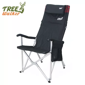 TreeWalker 高背枕頭折疊式大川椅(露營椅) - 黑紅