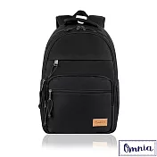 【OMNIA】輕旅行大容量收納款筆電後背包- 黑色