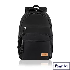 【OMNIA】輕旅行大容量收納款筆電後背包─ 黑色