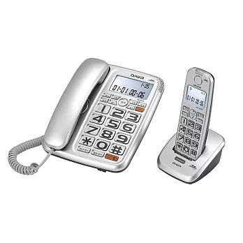 AIWA 愛華 助聽無線電話子母機 AG-8099 銀色 銀色