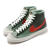 Nike 休閒鞋 Blazer Mid 77 運動 男鞋 經典款 復古 簡約 球鞋 穿搭 拼接 綠 橘紅 DD1162300 27cm GREEN/RED