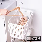 【LIKE-IT】夾縫疊疊洗衣提籃 (M) | 鈴木太太公司貨