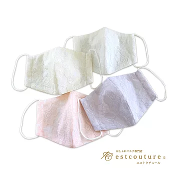 ESTCOUTURE 日本製 蕾絲造型3D口罩(4色任選) 白色