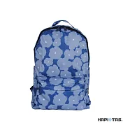 【HAPI+TAS】日本原廠授權 新型 摺疊 手提後背包- 深藍塗鴉花朵