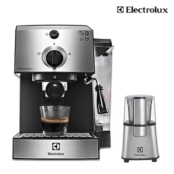 【Electrolux伊萊克斯】15 Bar半自動義式咖啡機與多功能磨豆機 E9EC1-100S ECG3003S