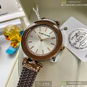 ANNE KLEIN安妮克萊恩精品錶,編號：AN00093,30mm圓形銀精鋼錶殼白色錶盤精鋼銀色錶帶
