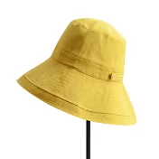 【DR.MANGO】漁夫帽-防曬遮陽、帽沿可翻轉、棉盆帽 黃色