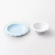 日本製Reale天然竹纖維餐具【旖旎翡冷翠Reale花型碗盤】 海洋中的野餐日(藍)