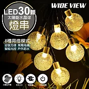 【WIDE VIEW】太陽能防水氣泡球30顆LED裝飾燈組-暖光(SL-880Y)