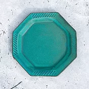 有種創意 - 日本益子燒 - 青綠燻刻紋八角淺盤