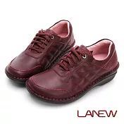【LA NEW】飛彈輕量 抑菌消臭手縫休閒鞋(女2270205) 22.5cm 暗紅