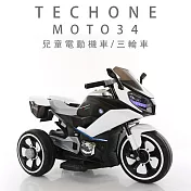 TECHONE MOTO34兒童電動機車三輪車男女寶寶小孩可坐人電動車充電大號玩具童車 白色