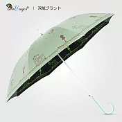 【雙龍牌】夜巴黎遮光全纖維自動直立傘超輕量黑膠不透光陽傘雨傘A0571P 薄荷綠