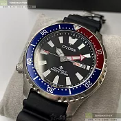CITIZEN星辰精品錶,編號：CI00001,44mm圓形銀精鋼錶殼黑色錶盤矽膠深黑色錶帶