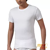 【宜而爽】時尚舒適羅紋型男短袖圓領衫4件組 XL 白