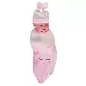 BABYjoe美國製純棉手工包巾套組-萌萌噠小兔寶寶