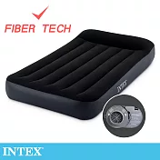 【INTEX】舒適雙人(FIBER TECH)內建電動幫浦充氣床-寬137cm(64147)