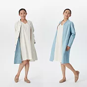 【和諧生活有機棉】仕女雙面風衣外套 FREE 湖藍搭米白
