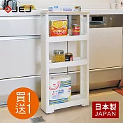 【日本JEJ】日本製移動式木質頂板收納隙縫架(12CM寬)-買一送一