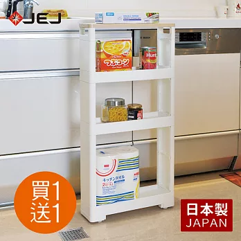 【日本JEJ】日本製移動式木質頂板收納隙縫架(12CM寬)-買一送一