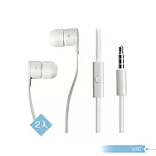 【2入組】 HTC 原廠聆悅MAX300 立體聲入耳式扁線 3.5mm耳機 - 白 單色