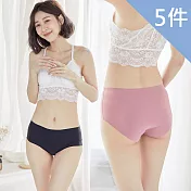 【Wonderland】冰肌裸感低腰無痕內褲(5件組) XL 5色各1