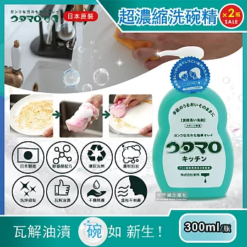 2瓶超值組【Utamaro東邦歌磨】魔法廚房食器清潔劑超濃縮洗碗精*2瓶 (300ml/瓶)*2瓶