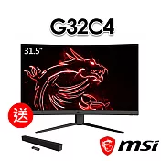 msi微星 Optix G32C4 32吋 曲面電競螢幕(送MAG XA2821 SoundBar喇叭)