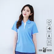 【遊遍天下】MIT女款吸濕排汗抗UV機能POLO衫(GS1004) L 淺藍