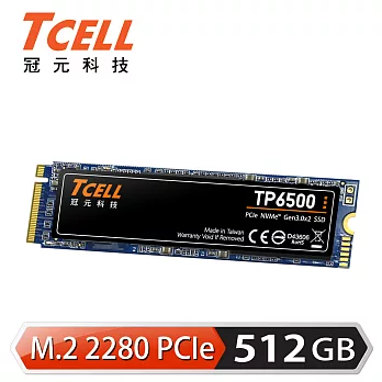 (福利品) TCELL TP6500 512GB M.2 2280 PCIe NVMe™ Gen 3.0x2 SSD