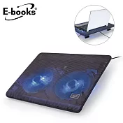 E-books C5 超輕薄雙風扇筆電散熱座 黑