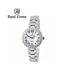 Royal Crown 6305S 高貴女伶花樣鑲鑽腕錶 - 銀